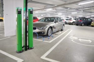 Charging,Station,For,Electric,Car,At,The,Parking Lot